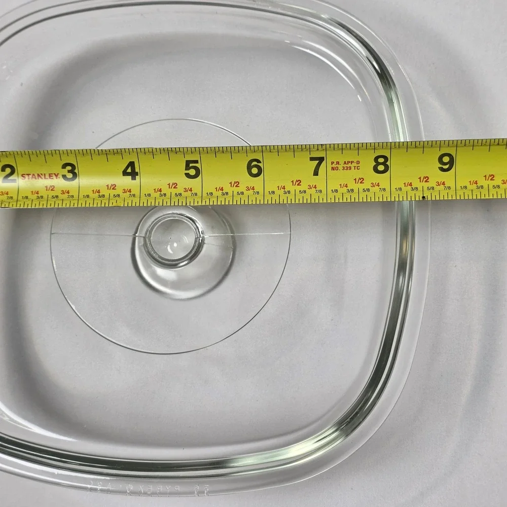 Pyrex Replacement Lid 8 Inch Clear Vintage Square Glass Casserole Cover